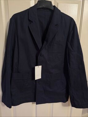 Men’s Zara Navy 100% Cotton Sport Coat - Large